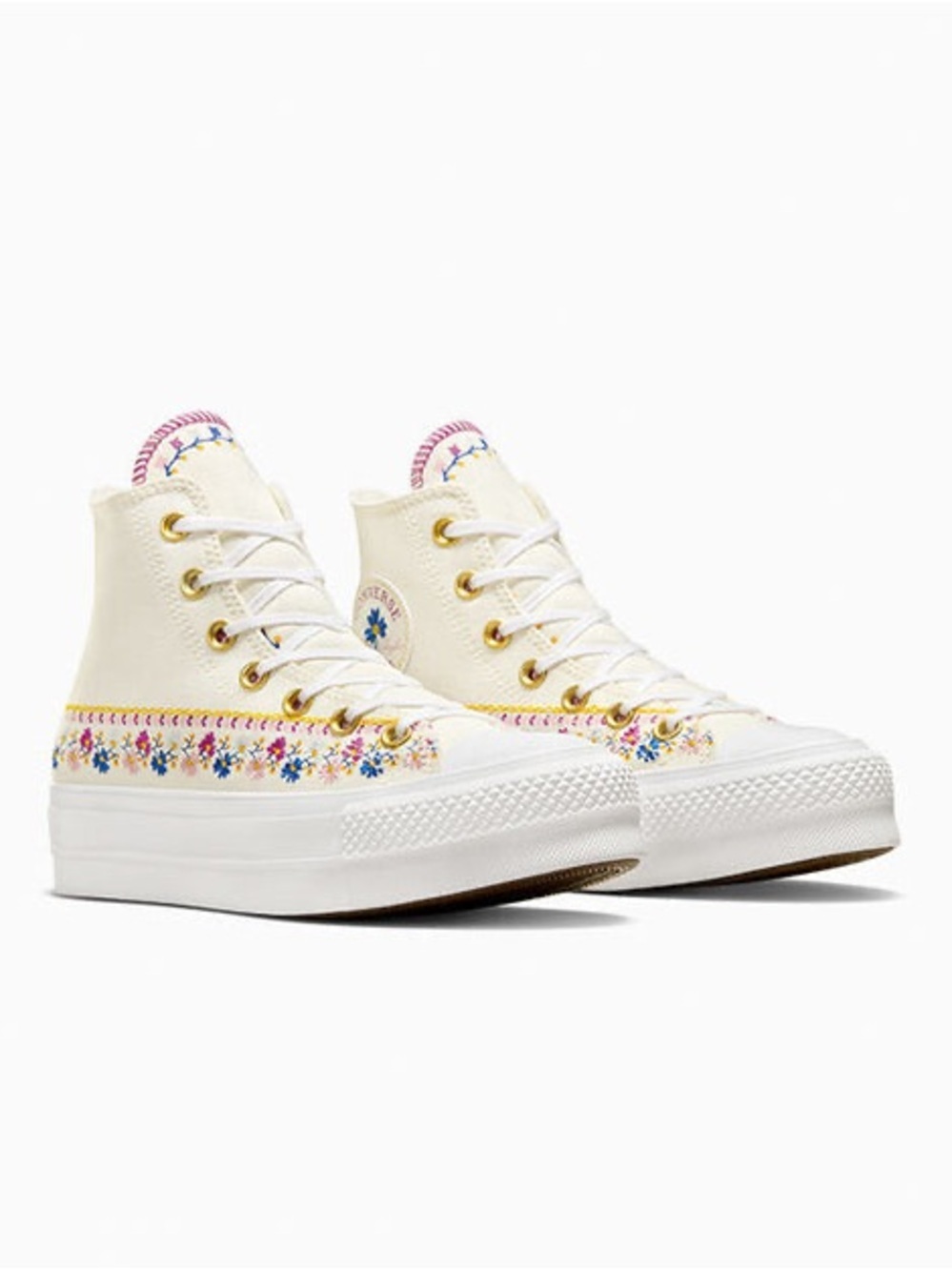 NEW Women CONVERSE Star Lift Embroidered Bohemian Floral  Sneakers